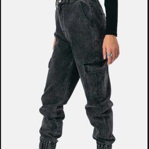 Adika Black Denim Joggers